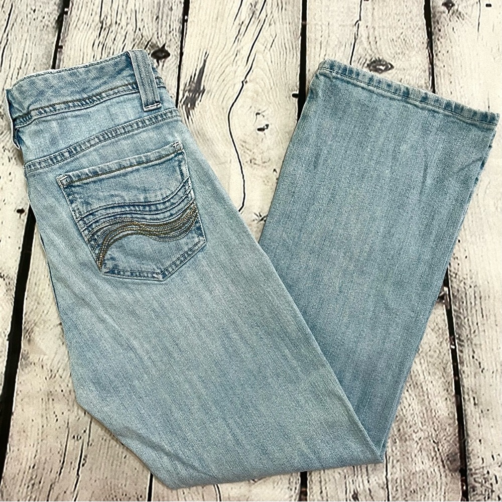 Vintage Lee midrise kick bootcut Jeans acid wash size 27 6/8